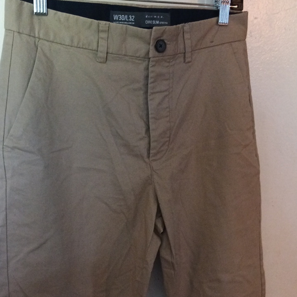 Denim&Co Tan Chinos Classic Straight-Leg Pants